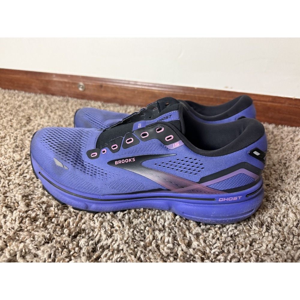 Brooks Ghost 15 Women's Purple Pink Black Mesh Low Top Running Shoes Sz 12B